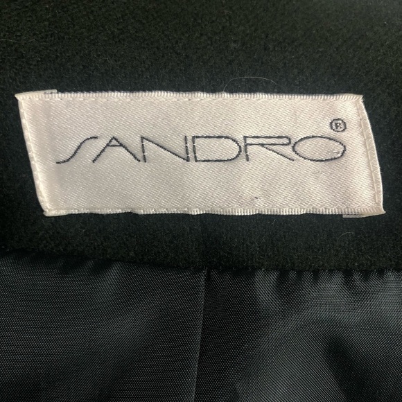 Sandro Womens Button Up Collared Wool Jacket Coat - Picture 3 of 9